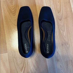 VIVAIA Melody Square Toe Chunky Heel Pumps Shoes  Blue Eu 39.5/usa 8.5 Used 1X